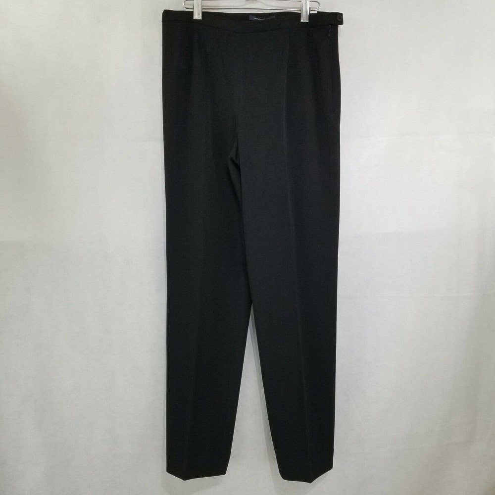 Trousers Etc Pants Dress Slack Black Size 12 Side Zip Flat Front New